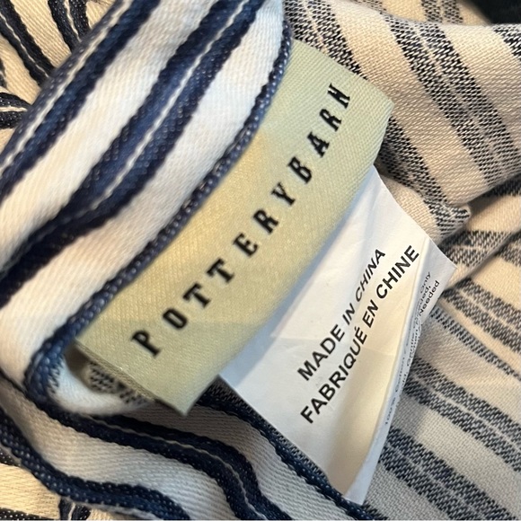 Pottery Barn Bedding Pottery Barn Blue White Cotton Ticking King Duvet Covereuro Shams25pc